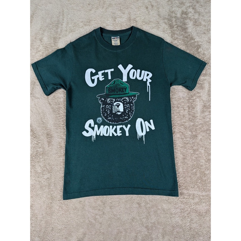 Smokey The Bear Shirt Get Your Smoke On Vintage 90s Fire‎ Fighter Tee